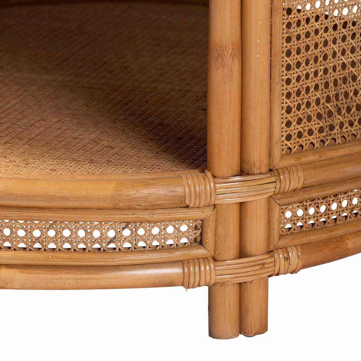 Modern European furniture - Round 2 Tier Rattan Coffee Table - www.oroa.com | Oroa.com
