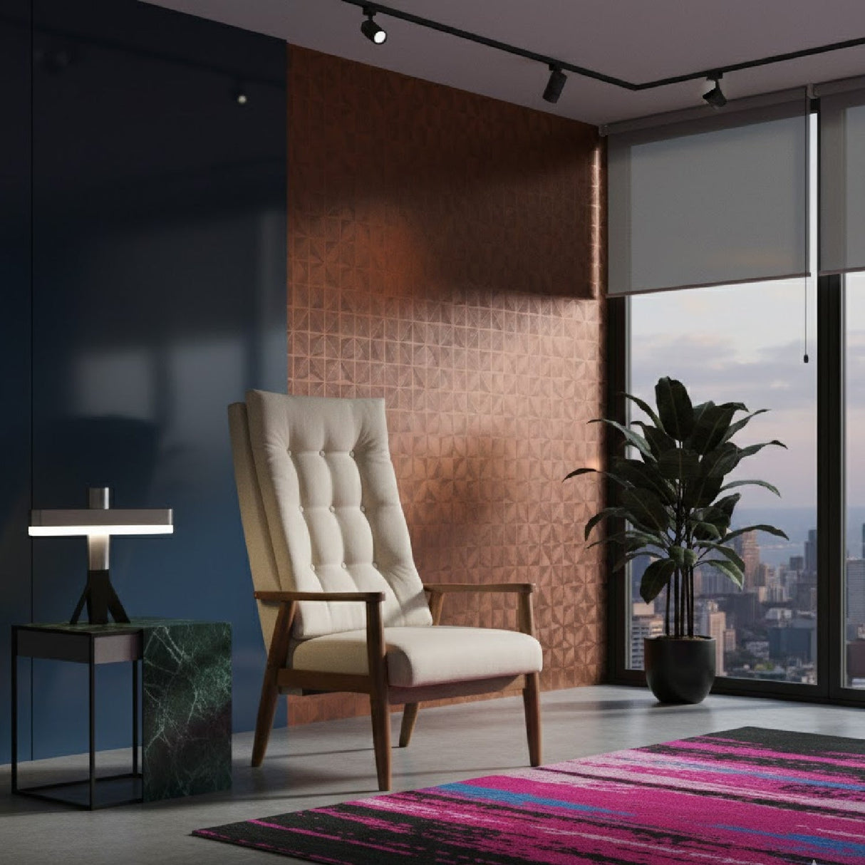 Modern European furniture - Beige Tufted High Back Accent Chair - www.oroa.com