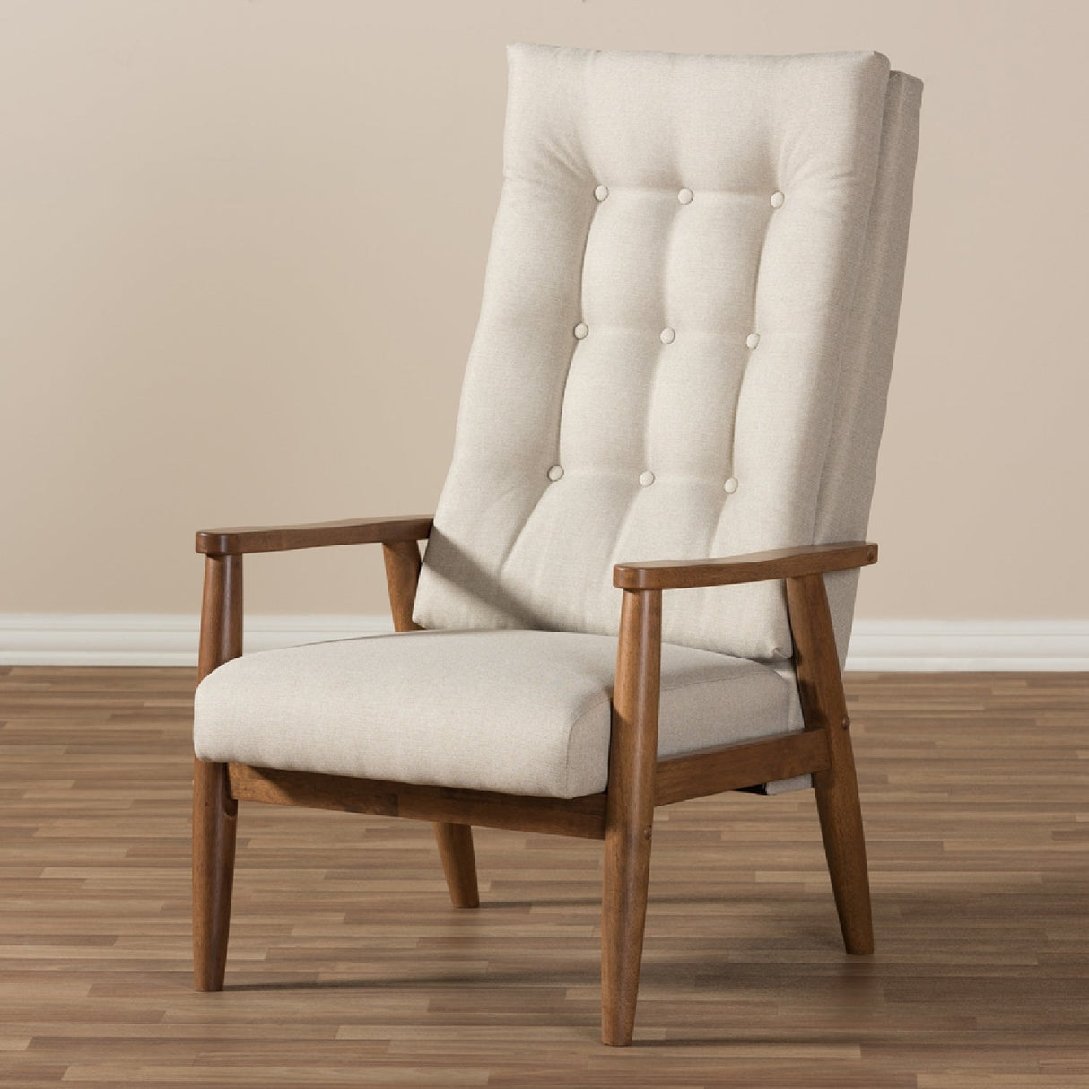 Modern European furniture - Beige Tufted High Back Accent Chair - www.oroa.com