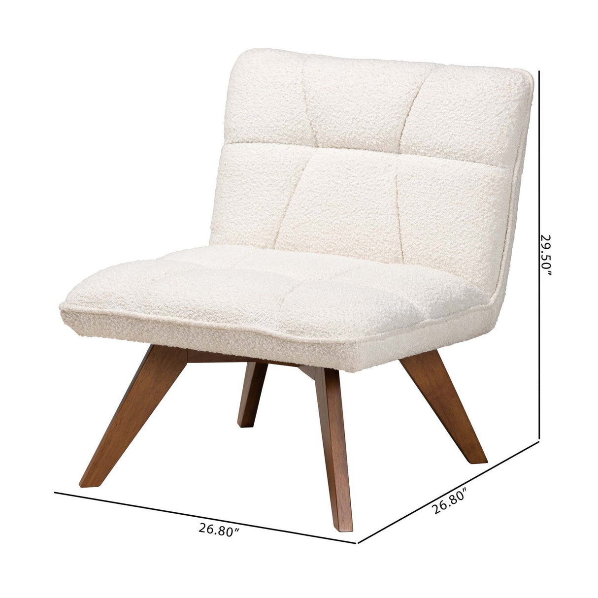 Modern European furniture - Cream Boucle Japandi Accent Chair - www.oroa.com