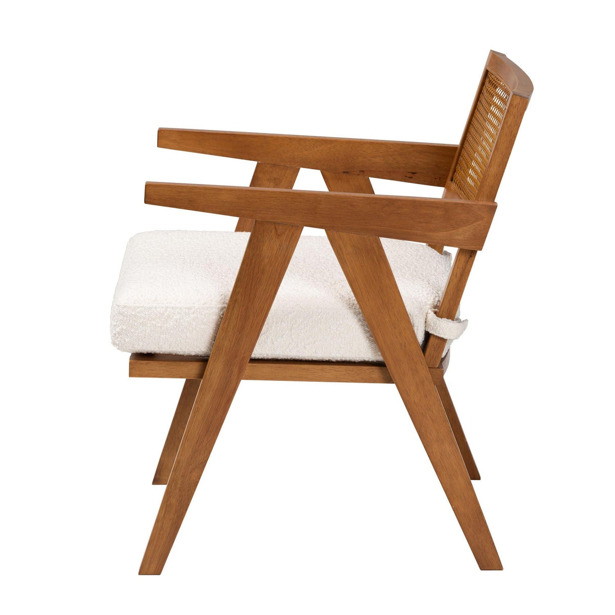 Modern European furniture - Japandi Cream Boucle Lounge Chair - www.oroa.com