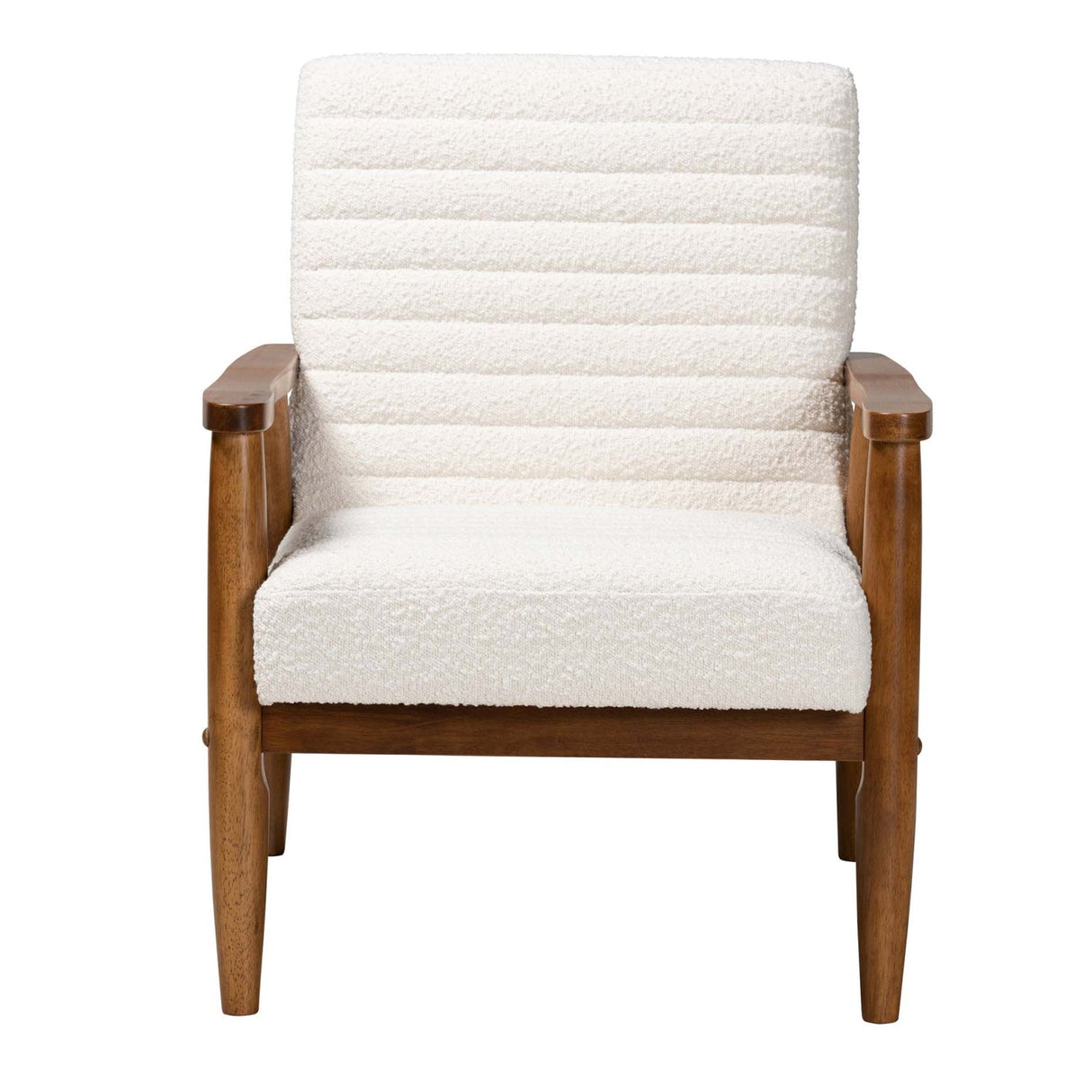 Modern European furniture - Channeled Cream Boucle Lounge Chair - www.oroa.com