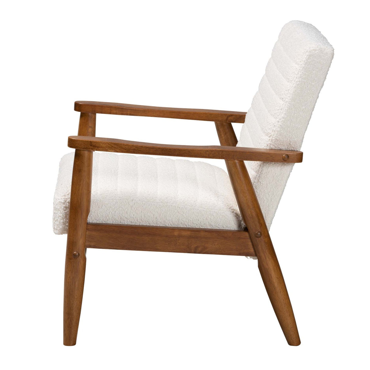 Modern European furniture - Channeled Cream Boucle Lounge Chair - www.oroa.com