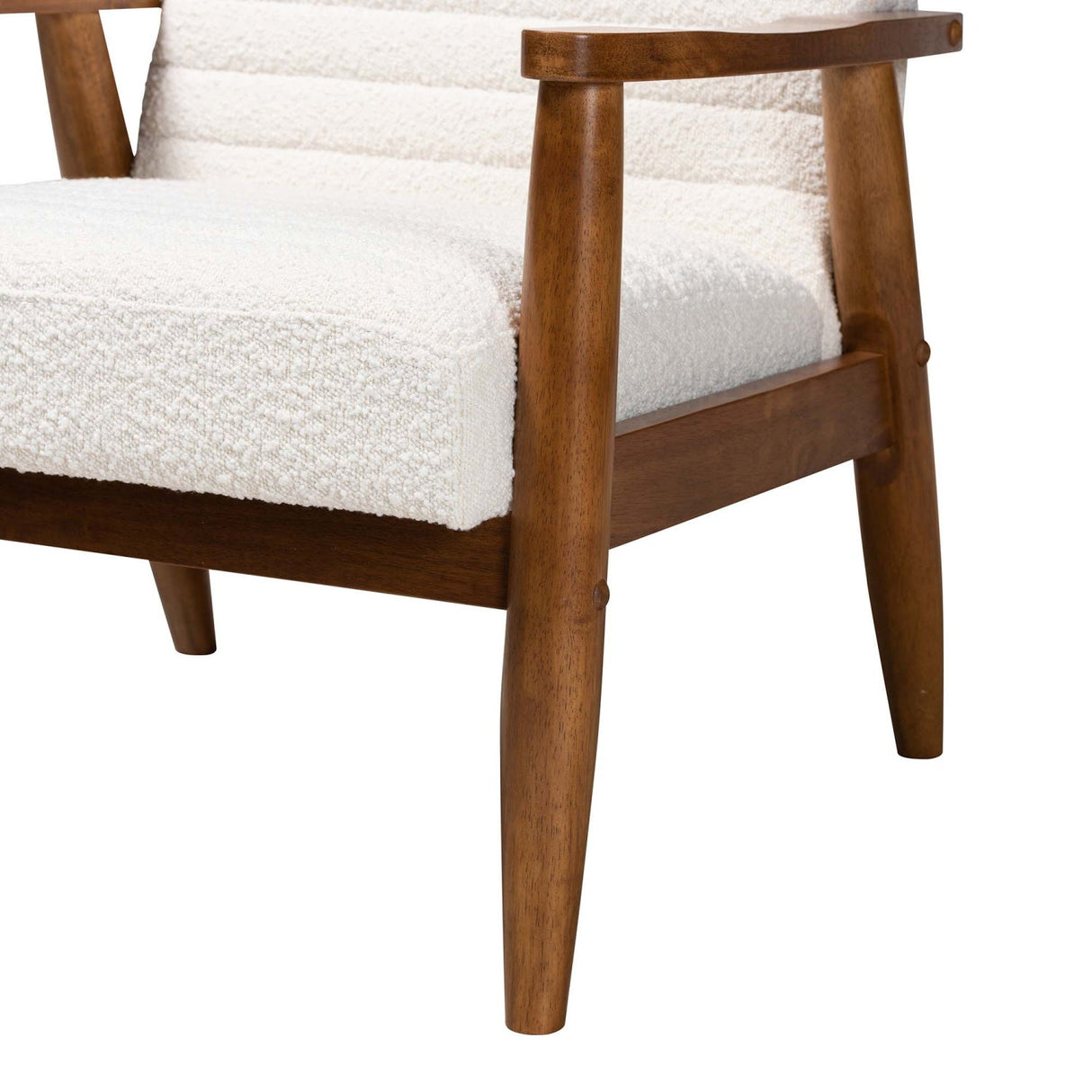Modern European furniture - Channeled Cream Boucle Lounge Chair - www.oroa.com