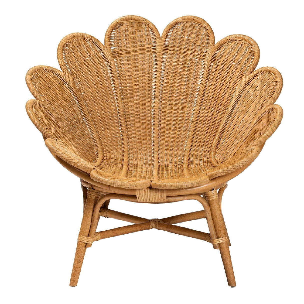 Modern European furniture - Scalloped Rattan Boho Accent Chair - www.oroa.com