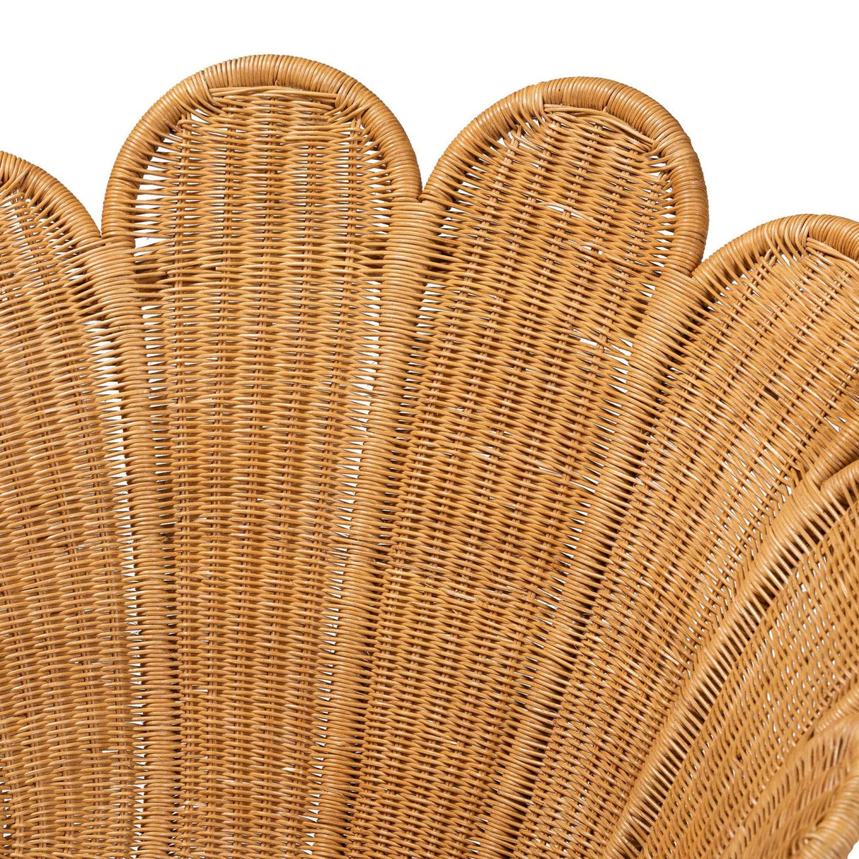 Modern European furniture - Scalloped Rattan Boho Accent Chair - www.oroa.com