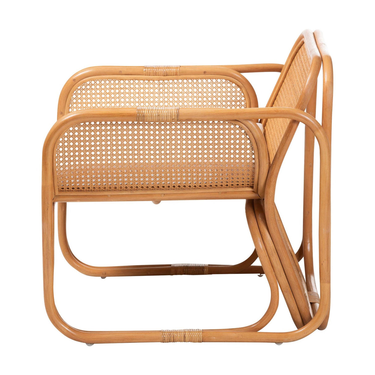 Modern European furniture - Rattan Cane Cushioned Lounge Chair - www.oroa.com