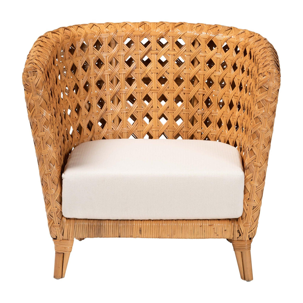 Modern European furniture - Diamond Weave Rattan Accent Chair - www.oroa.com