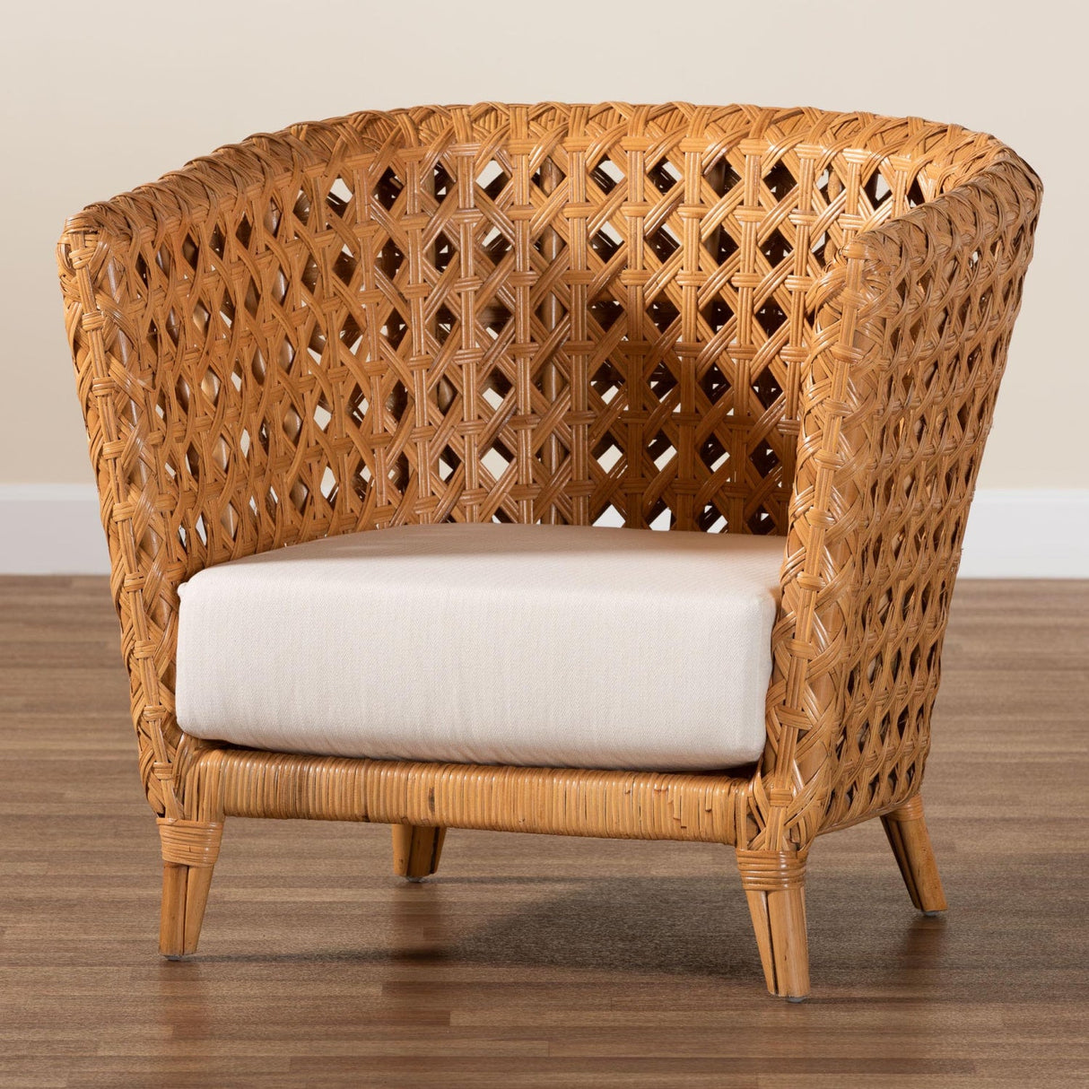 Modern European furniture - Diamond Weave Rattan Accent Chair - www.oroa.com