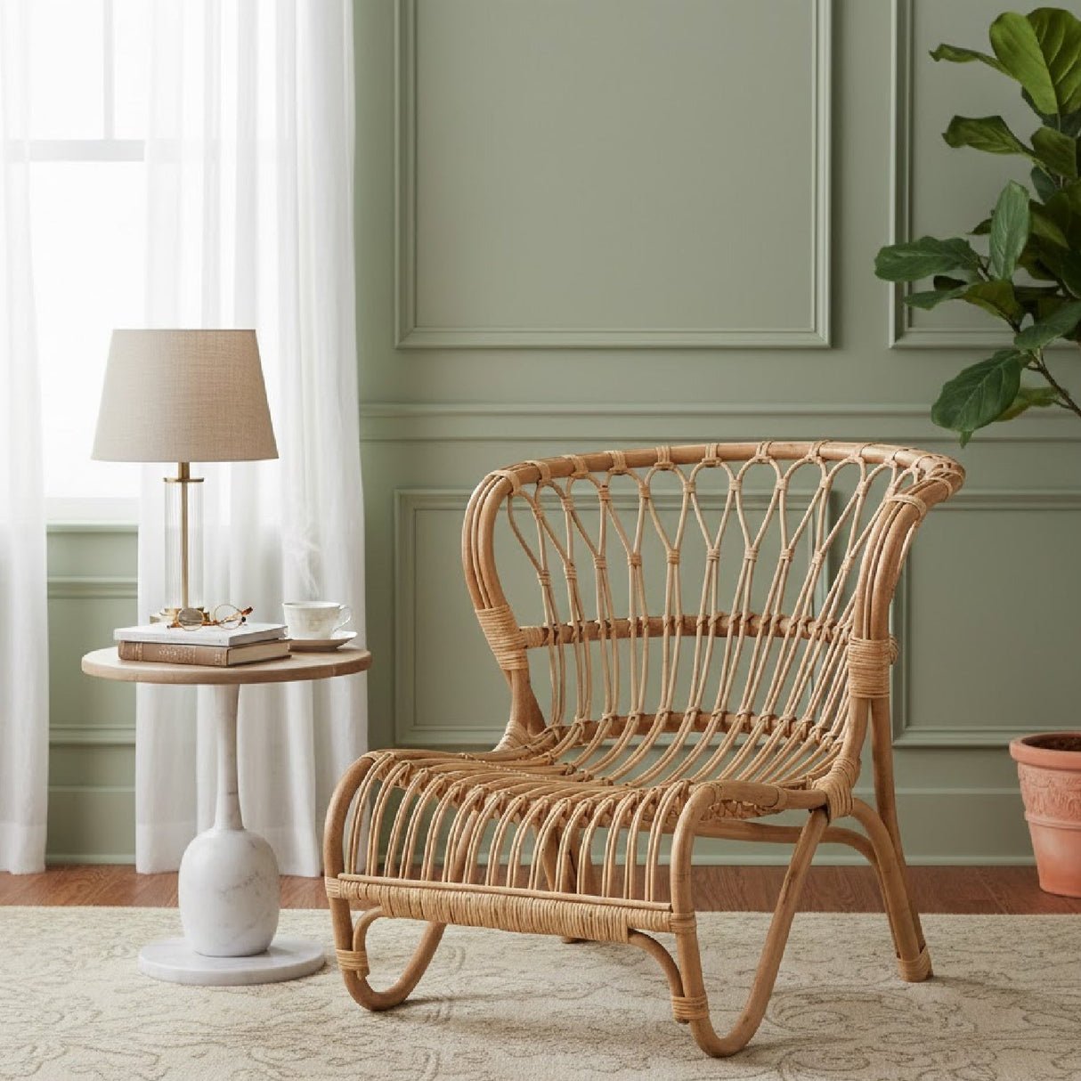 Modern European furniture - Rattan Openwork Accent Chair - www.oroa.com