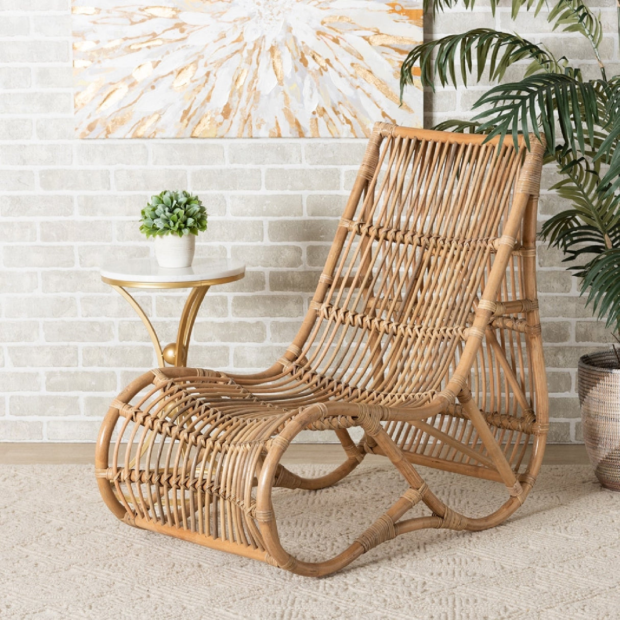 Modern European furniture - Rattan High Back Lounge Chair - www.oroa.com