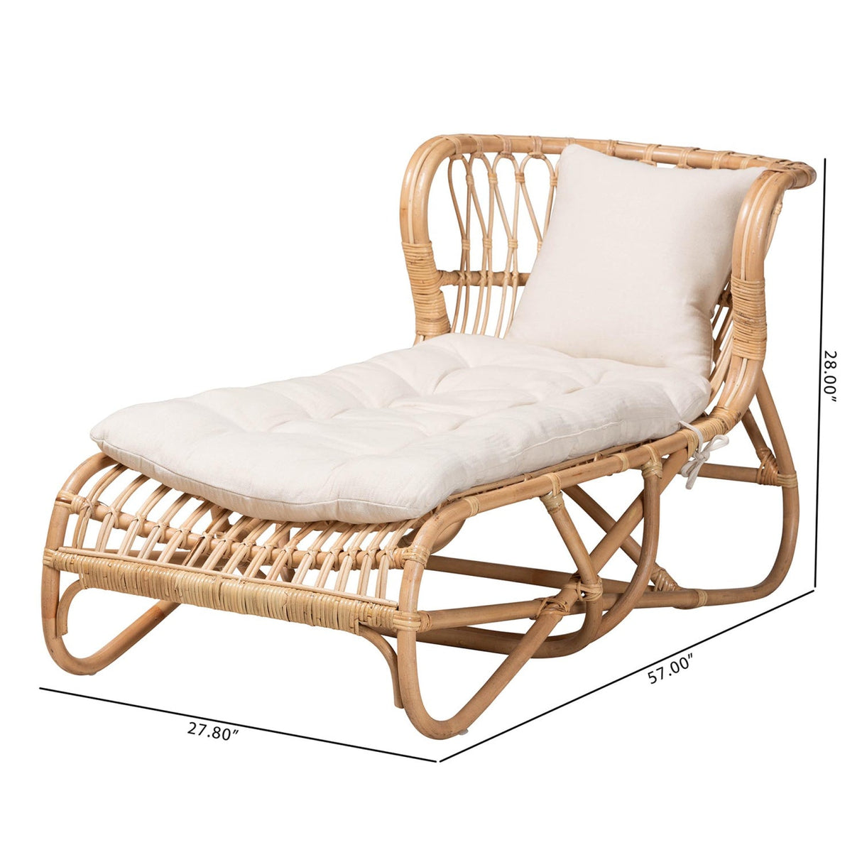 Modern European furniture - Brown Rattan Chaise Lounge - www.oroa.com | Oroa.com