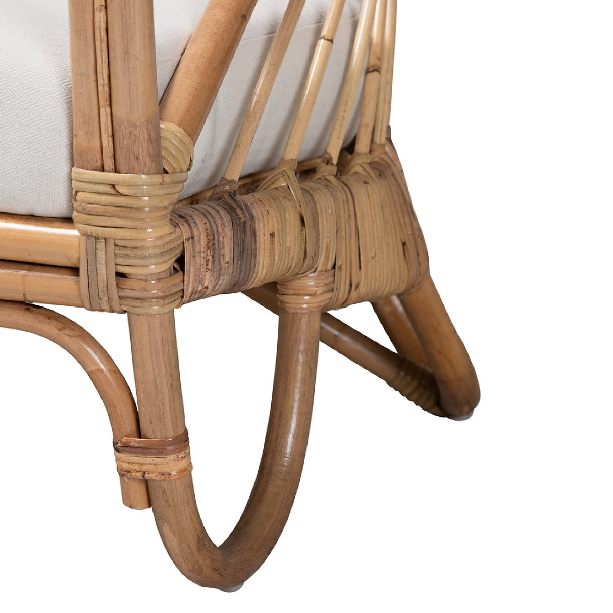 Modern European furniture - Natural Rattan Padded Lounge Chair - www.oroa.com