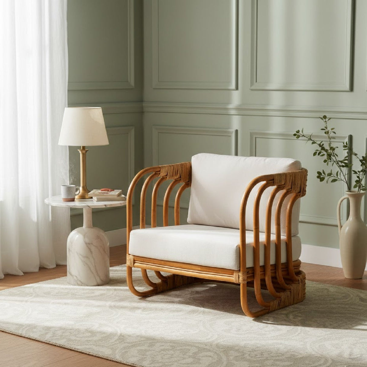 Modern European furniture - Modern Indoor Outdoor Boho Rattan Lounge Chair- www.oroa.com