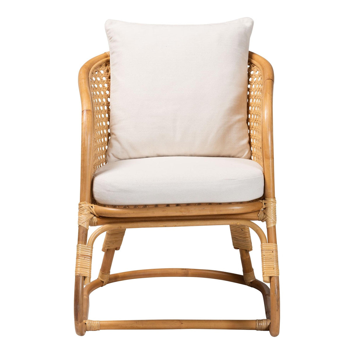 Modern European furniture - Cane Webbing Padded Accent Chair - www.oroa.com