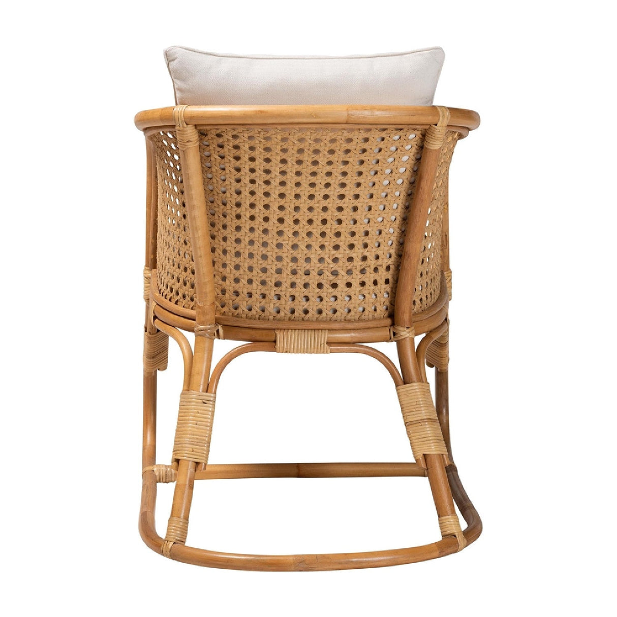 Modern European furniture - Cane Webbing Padded Accent Chair - www.oroa.com