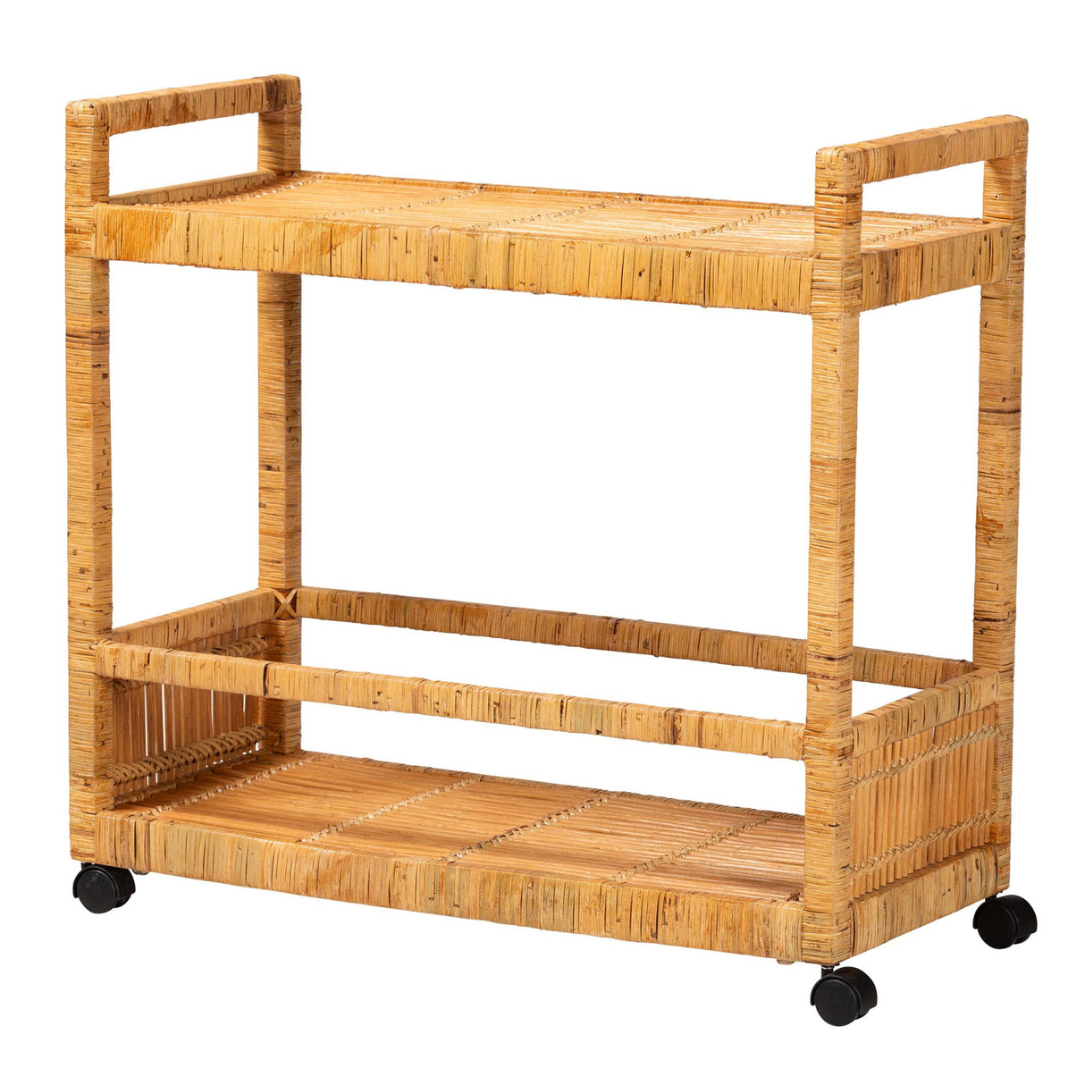 Modern European furniture - Rattan 2-Tier Kitchen Cart - www.oroa.com