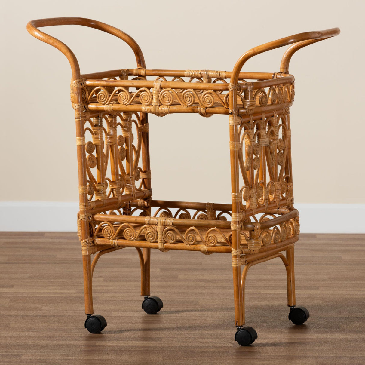 Modern European furniture - Natural Rattan Kitchen Cart - www.oroa.com