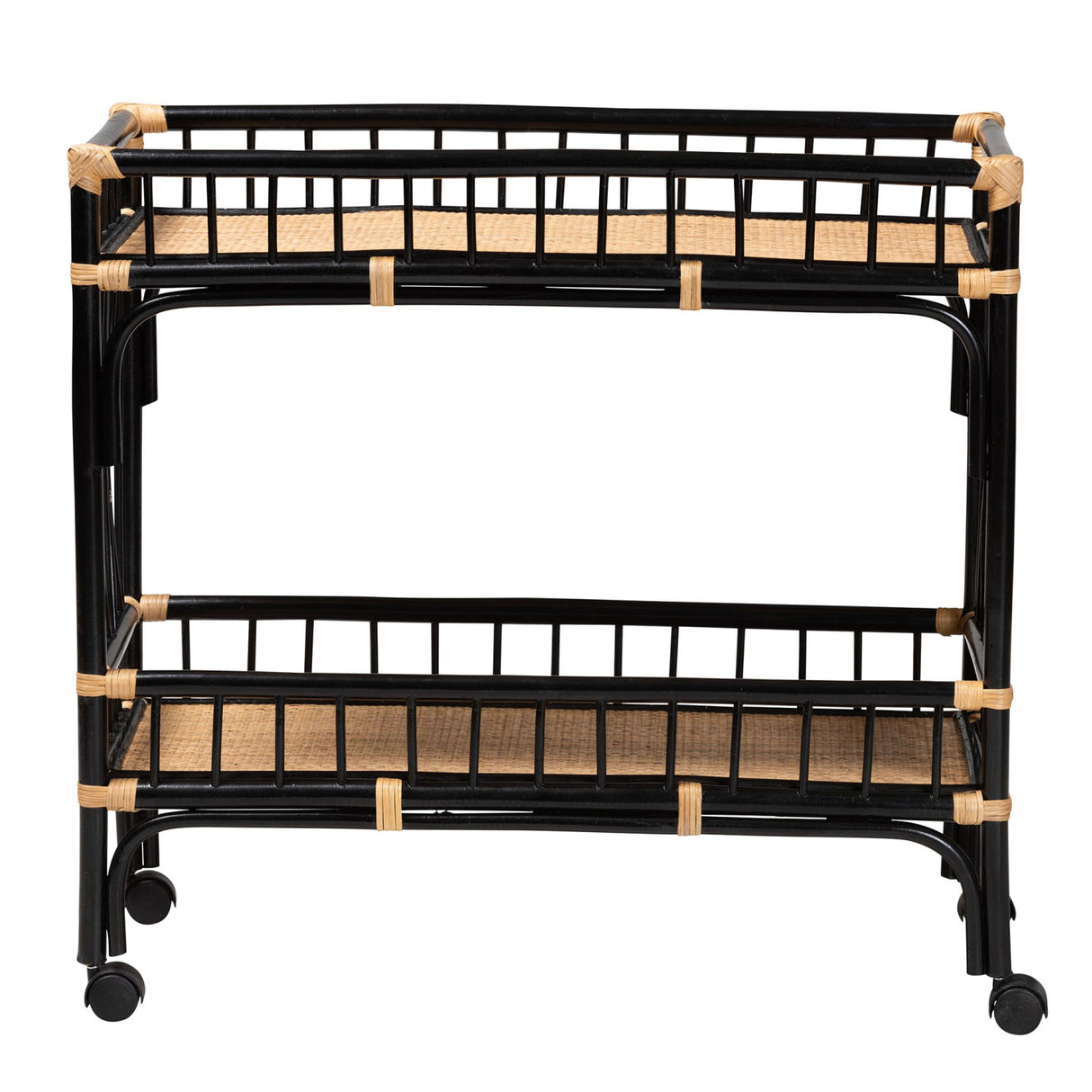 Black 2-Tier Kitchen Cart | Bali Loom Dalinda