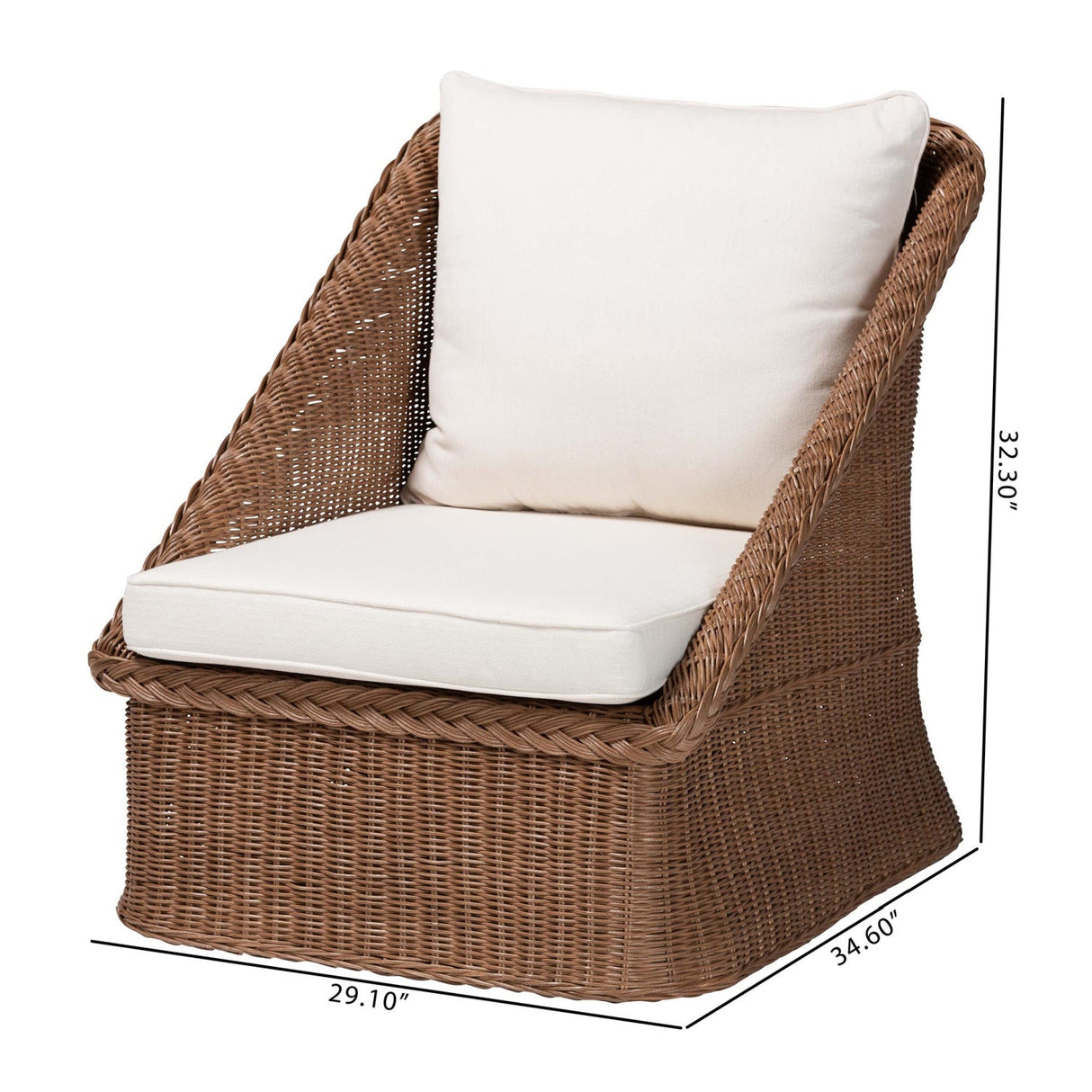 Modern European furniture - Brown Braided Rattan Accent Chair - www.oroa.com