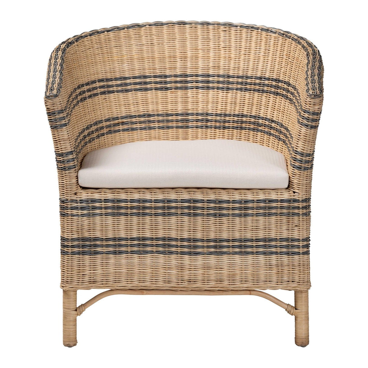 Modern European furniture - Striped Rattan Curved Accent Chair - www.oroa.com | Oroa.com