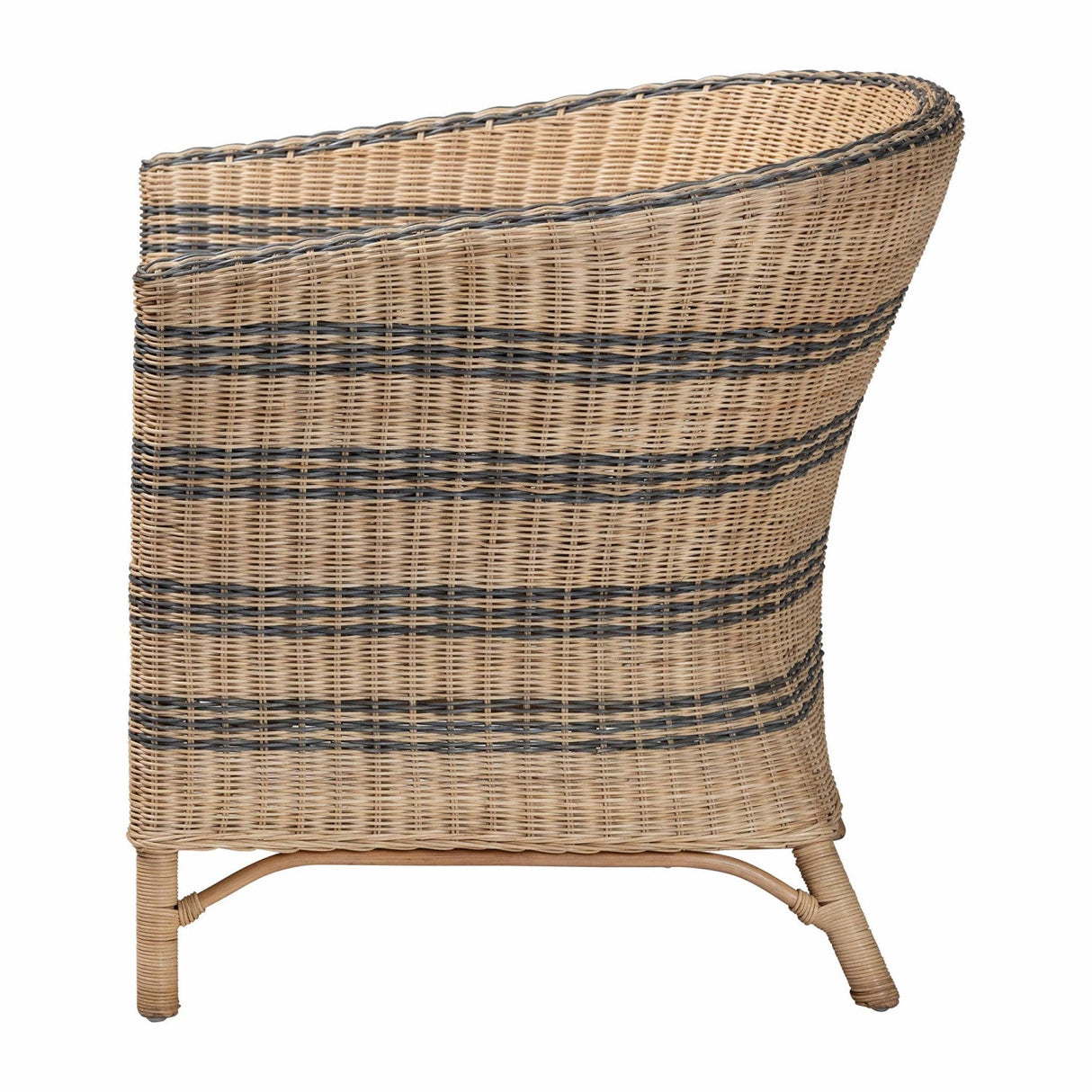 Modern European furniture - Striped Rattan Curved Accent Chair - www.oroa.com | Oroa.com