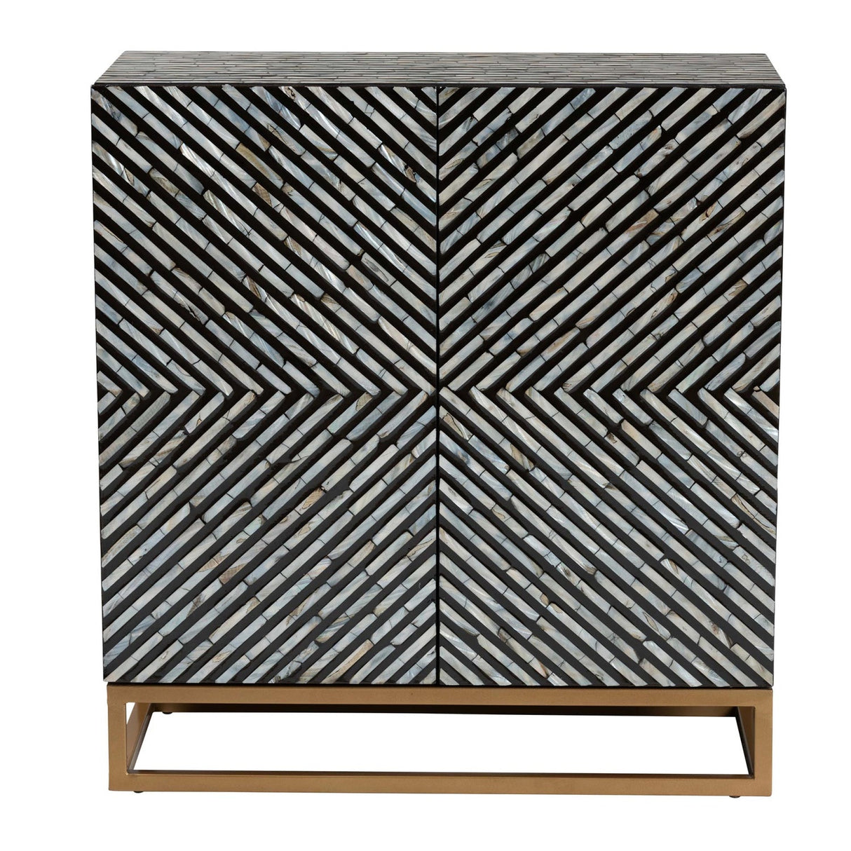 Modern European furniture - Black Gray 2 Door Cabinet - www.oroa.com