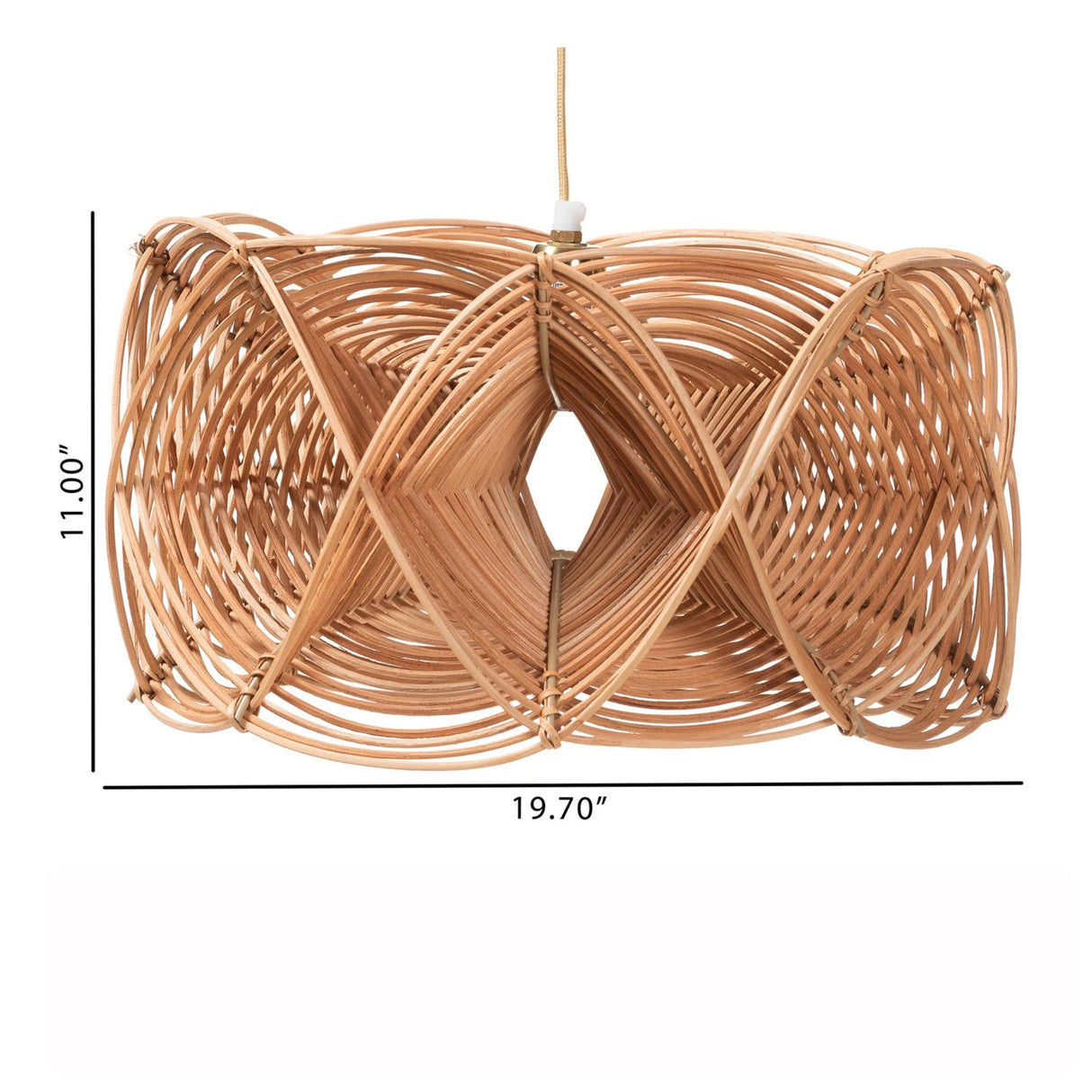 Modern European furniture - Geometrical 3D Rattan Pendant Lamp - www.oroa.com