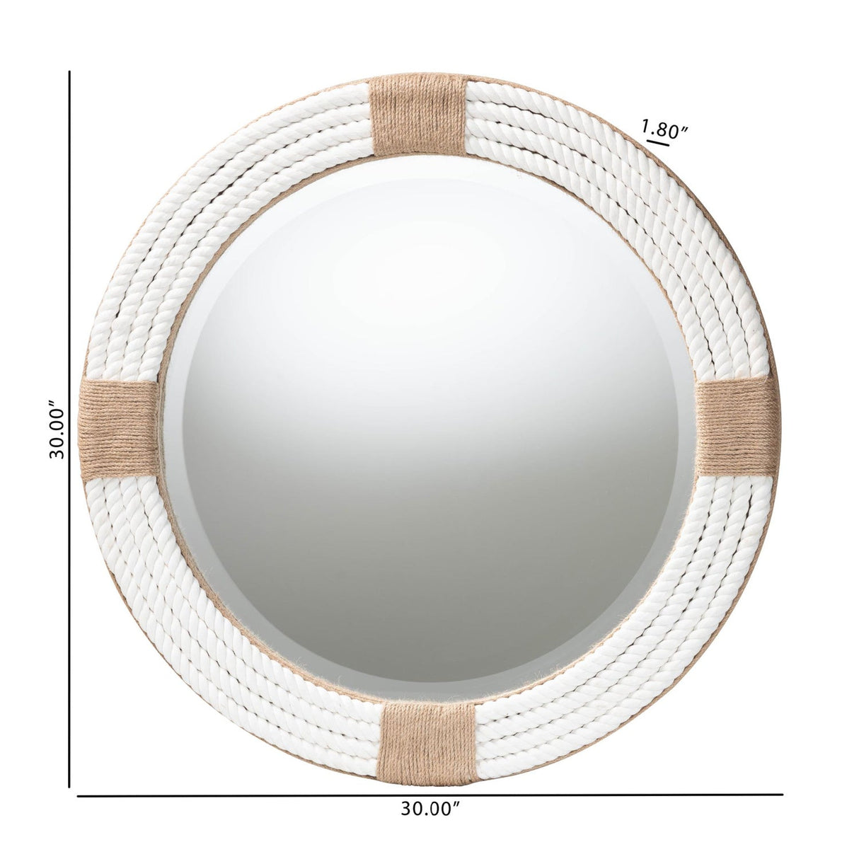 Modern European furniture - White Woven Round Mirror - www.oroa.com