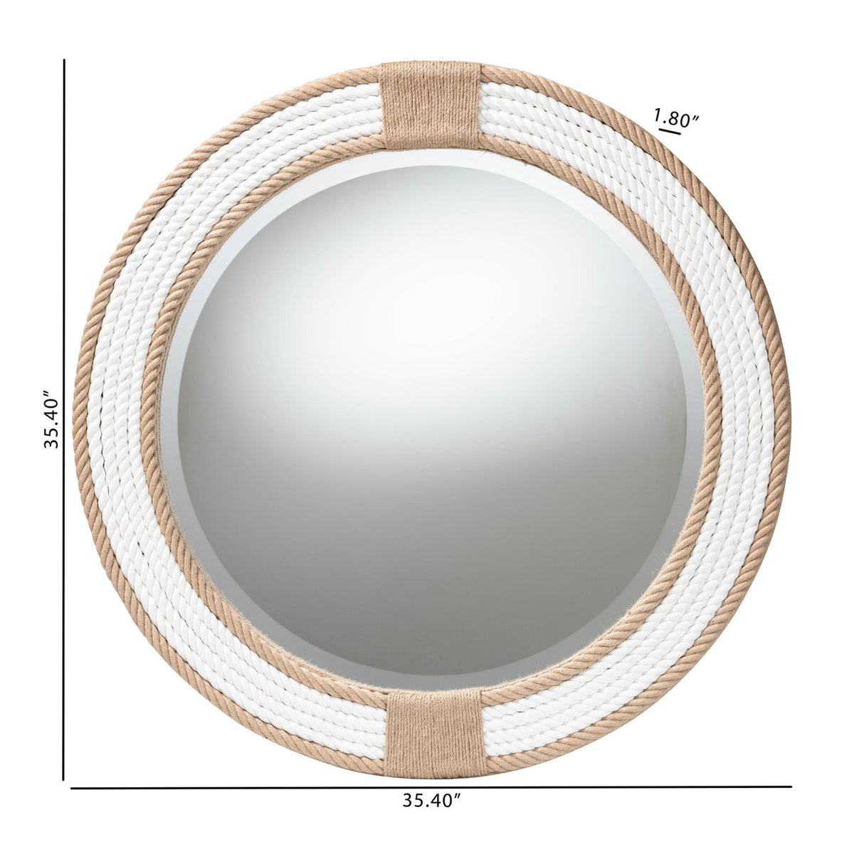 Modern European furniture - Round Woven Jute Mirror - www.oroa.com