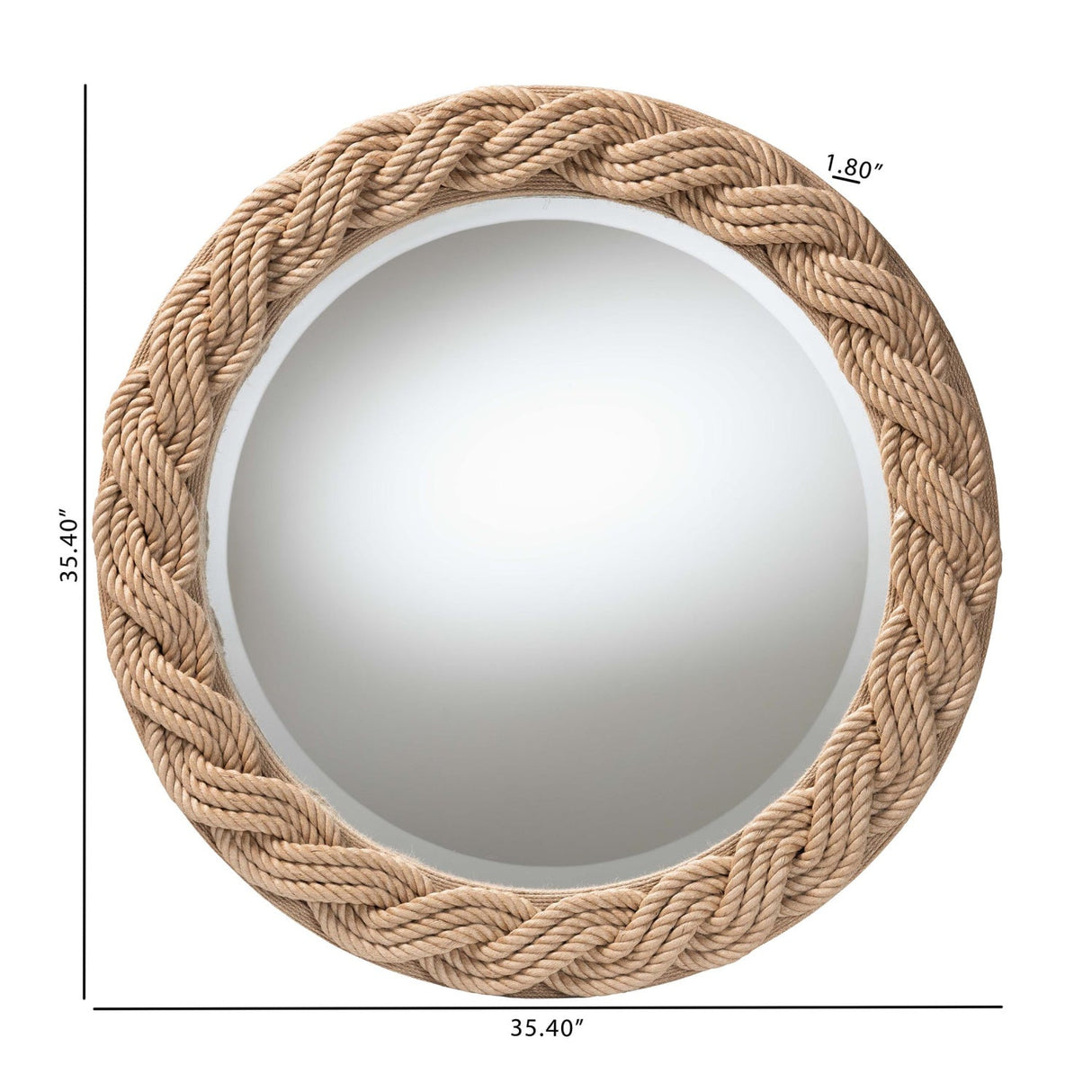 Contract furniture - Braided Rope Round Boho Mirror - www.oroatrade.com | Oroa.com