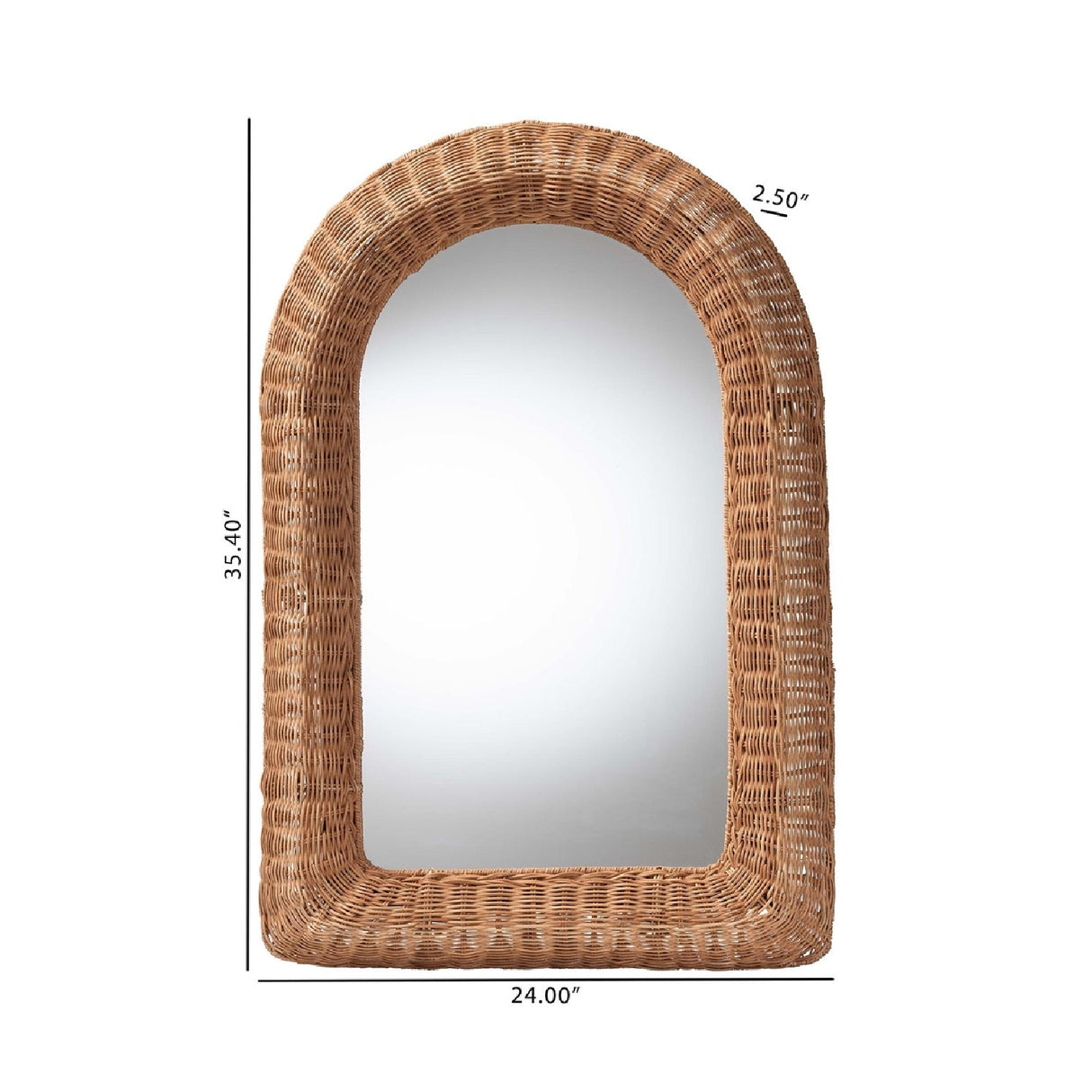 Modern European furniture - Arched Wicker Wall Mirror - www.oroa.com | Oroa.com