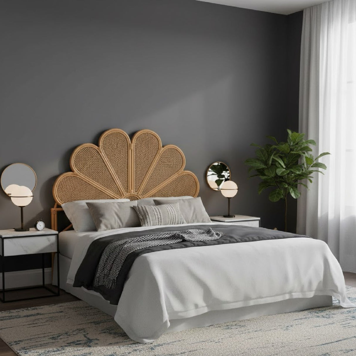 Modern European furniture - Rattan Queen Size Headboard - www.oroa.com
