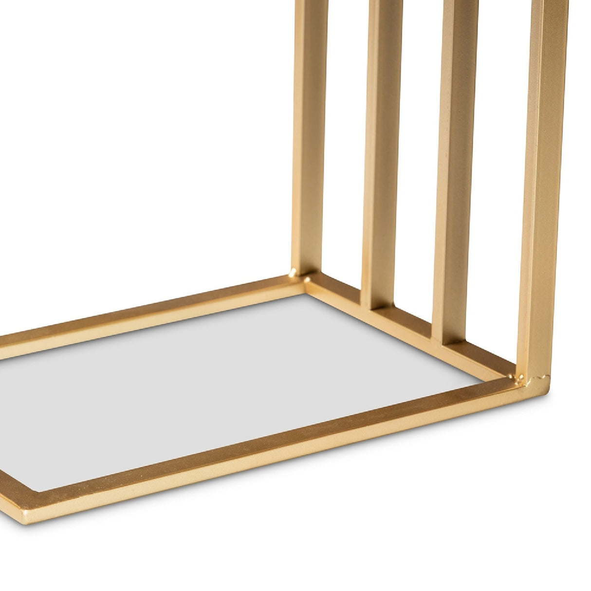 Modern European furniture - Gold C Shaped Marble End Table - www.oroa.com | Oroa.com