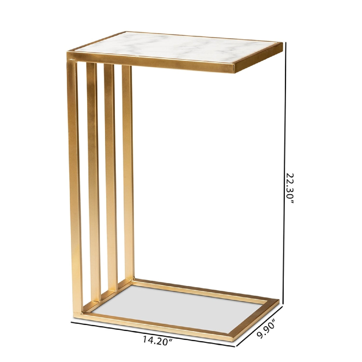 Gold C Shaped Marble End Table | Bali Loom Parkin | Oroa.com
