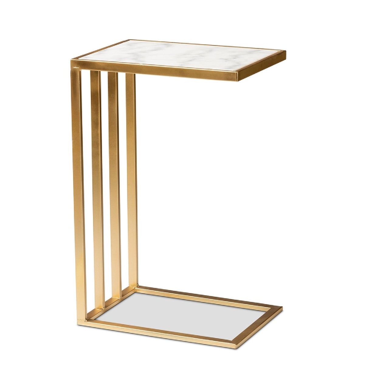 Gold C Shaped Marble End Table | Bali Loom Parkin | Oroa.com