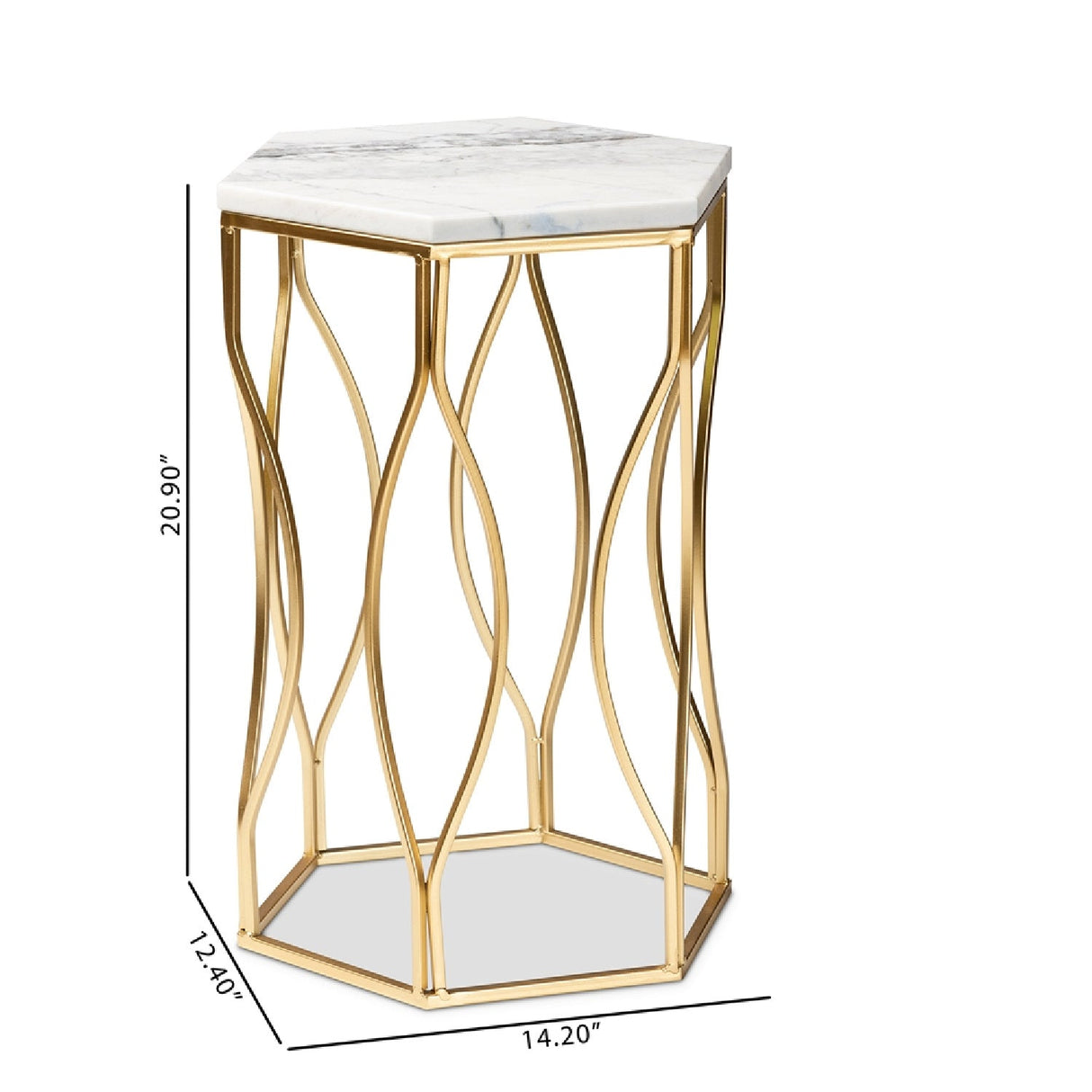 Modern European furniture - Hexagonal Marble End Table - www.oroa.com | Oroa.com