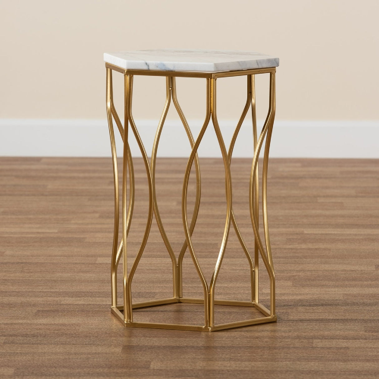 Modern European furniture - Hexagonal Marble End Table - www.oroa.com | Oroa.com