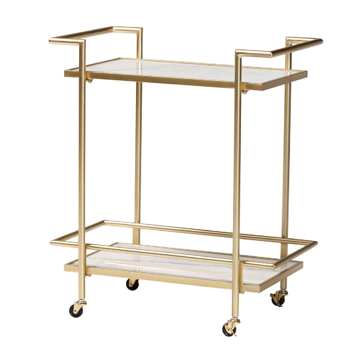 Gold-Framed Marble Wine Cart | Bali Loom Louise