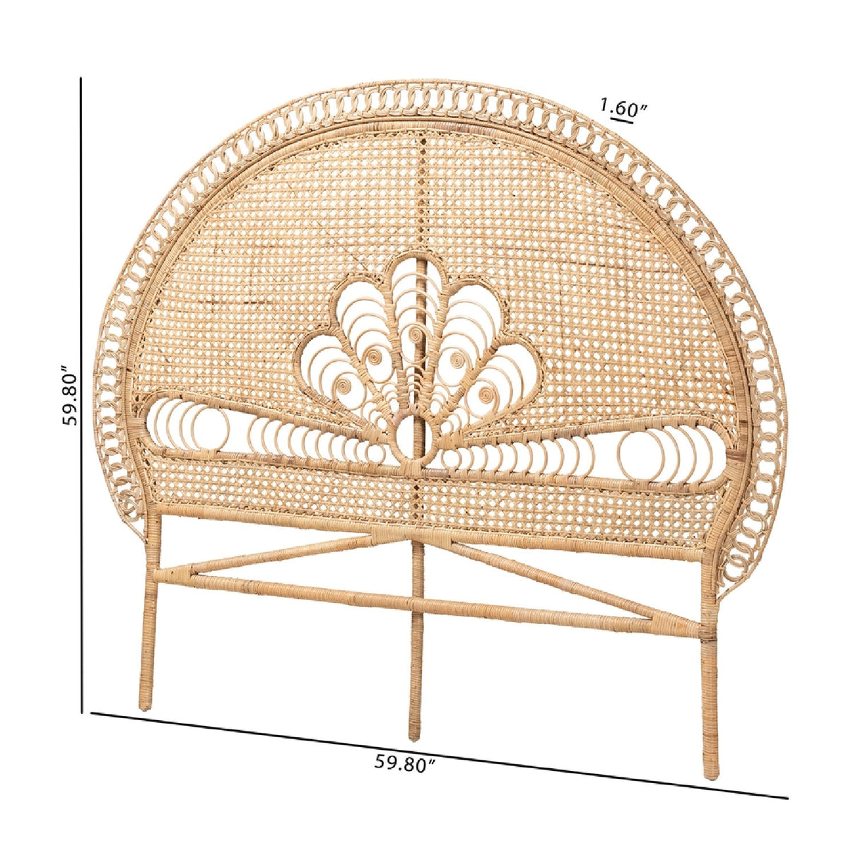 Modern European furniture - Rattan Bohemian Quuen Size Headboard - www.oroa.com