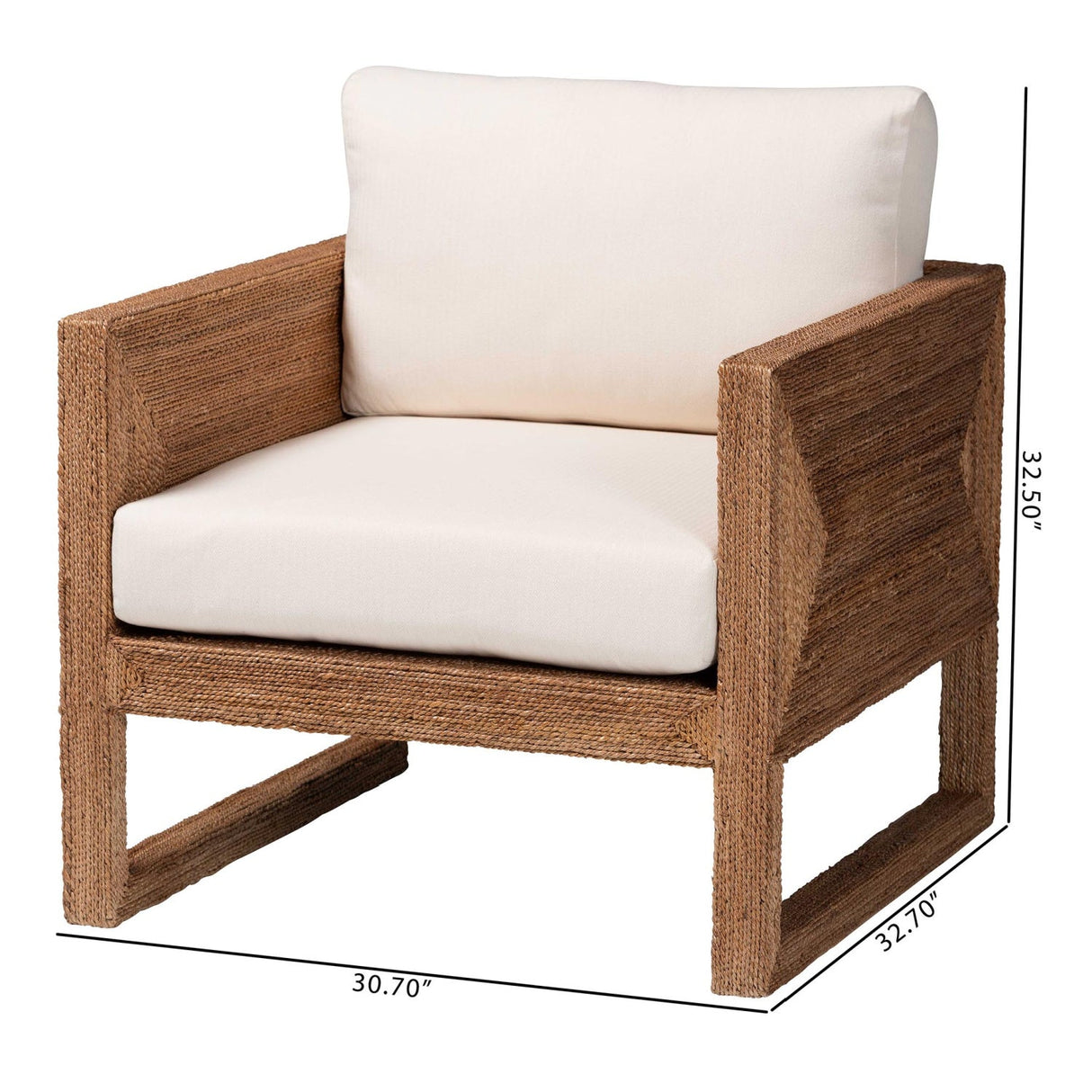 Modern European furniture - Bleached Seagrass Accent Chair - www.oroa.com