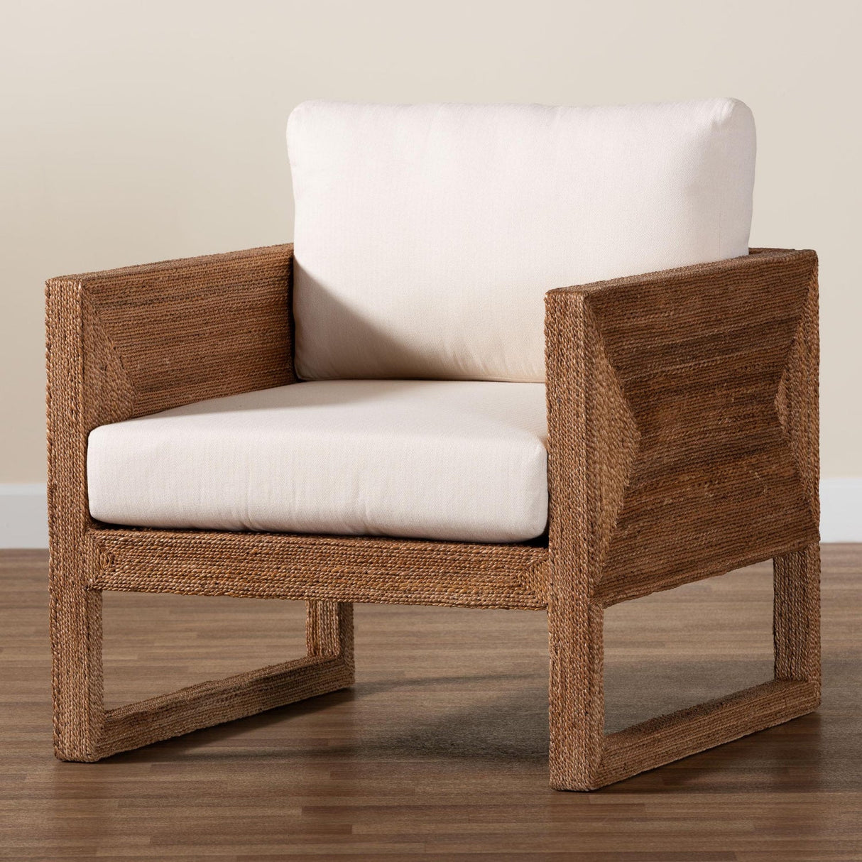 Modern European furniture - Bleached Seagrass Accent Chair - www.oroa.com