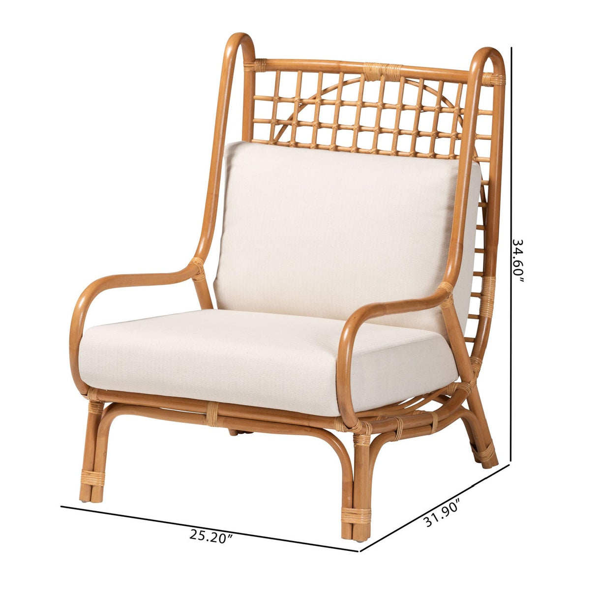 Modern European furniture - Lattice Rattan Accent Chair - www.oroa.com