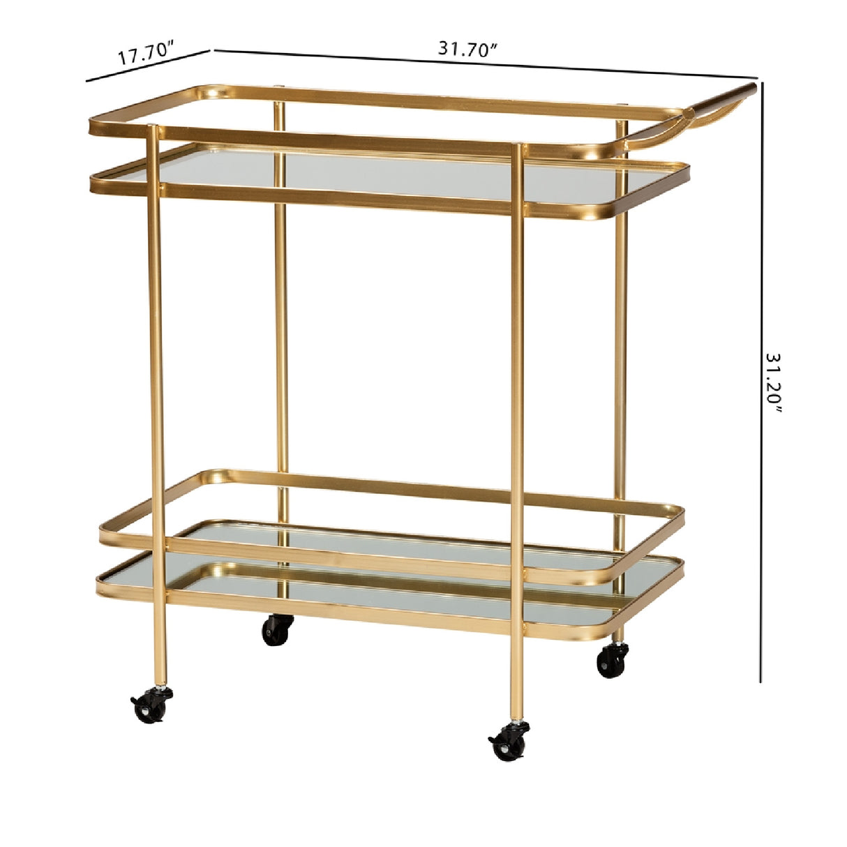 Gold Mobile Wine Bar Cart | Bali Loom Destin
