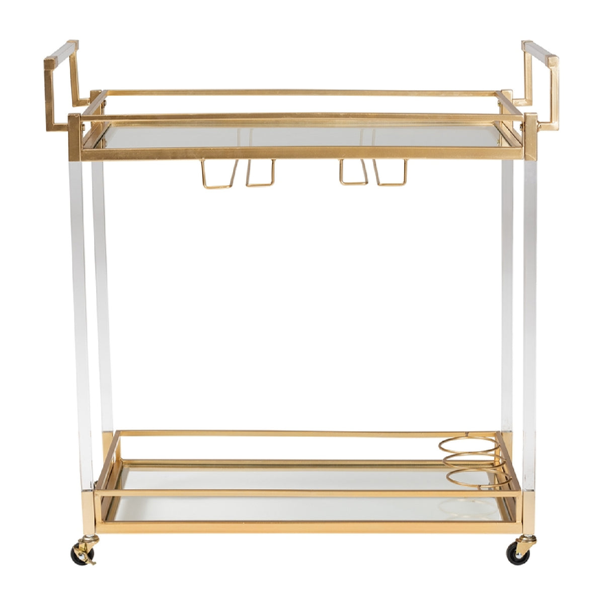 Modern European furniture - Gold & Glass Wine Cart - www.oroa.com