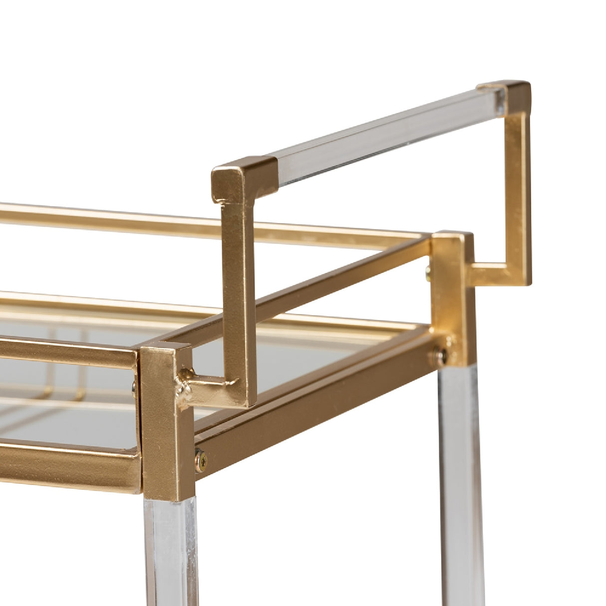 Modern European furniture - Gold & Glass Wine Cart - www.oroa.com