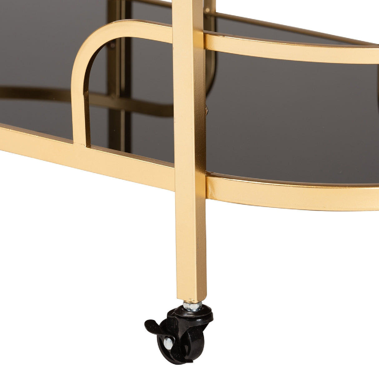 Gold 2-Tier Wine Cart | Bali Loom Leighton