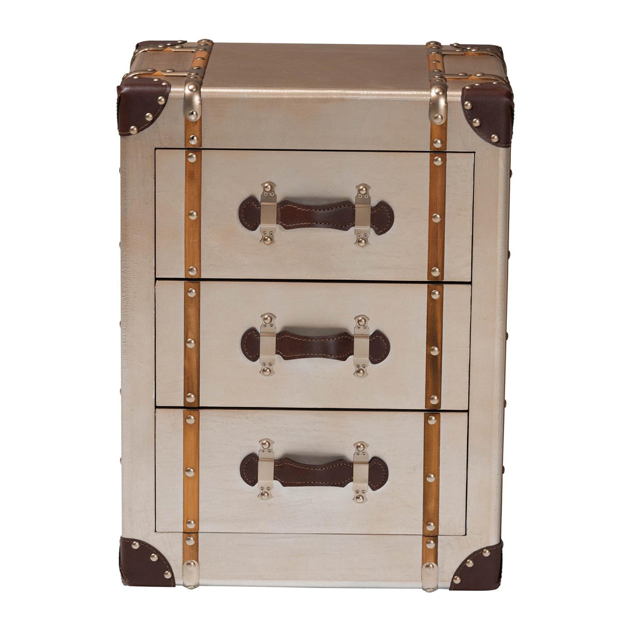 Modern European furniture - Vintage Bronze 3 Drawer Cabinet - www.oroa.com | Oroa.com