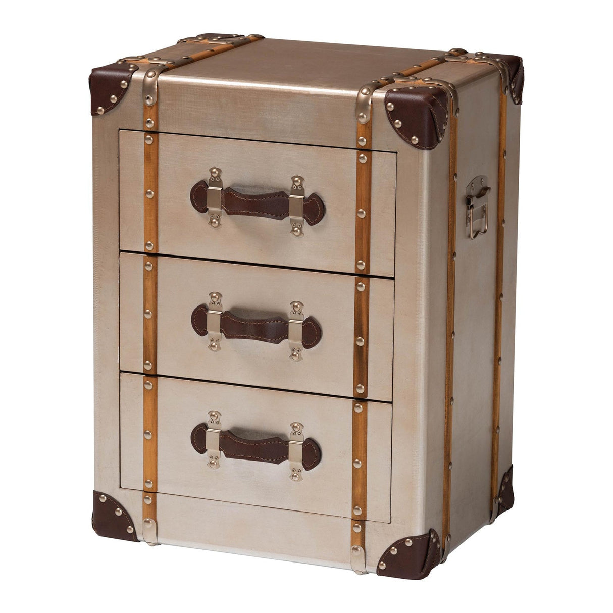 Modern European furniture - Vintage Bronze 3 Drawer Cabinet - www.oroa.com | Oroa.com