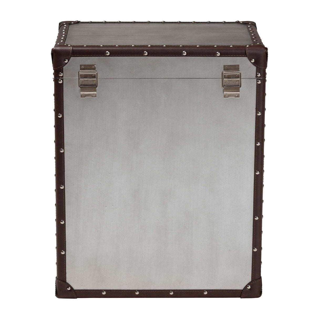Modern European furniture - Vintage Silver 2 Drawer End Table - www.oroa.com | Oroa.com